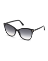 Tom Ford Ani Oversized Acetate Cat-eye Sunglasses In Black