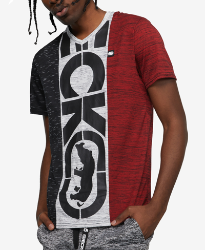 Ecko Unltd Men's Short Sleeve Center Rep V-neck T-shirt In Black 2