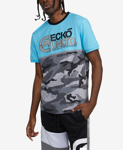 Ecko Unltd Men's Big And Tall Short Sleeve Future Rok T-shirt In Blue