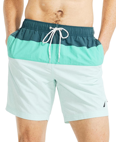 Nautica Men's Colorblocked Swimsuit In Reel Aqua | ModeSens
