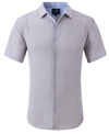 Tom Baine Slim Fit Performance Short Sleeve Geometric Button Down In White