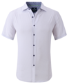 TOM BAINE MEN'S SLIM FIT SHORT SLEEVE PERFORMANCE BUTTON DOWN DRESS SHIRT