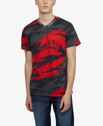 Ecko Unltd Men's Short Sleeve Rising Star V-neck T-shirt In Red