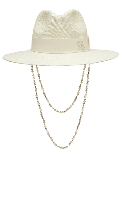 Ruslan Baginskiy Double Chain Strap Fedora Hat In White