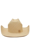 Ruslan Baginskiy Neutral Monogram-embellished Cowboy Hat In Tan