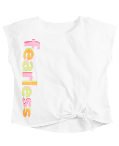 Id Ideology Kids' Big Girls Fearless Knotted Top, Created For Macy's In Bright White