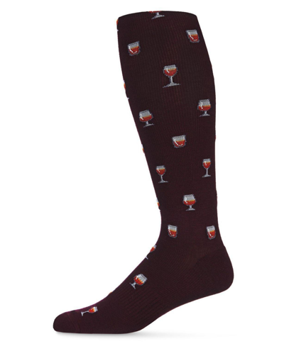 Memoi Men's Brandy Compression Socks In Burgundy