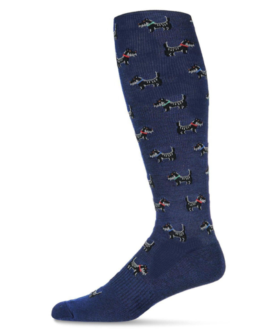 Memoi Men's Scotties Compression Socks In Navy