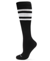 Memoi Men's Striped Athletic Cushion Sole Compression Knee Sock In Black