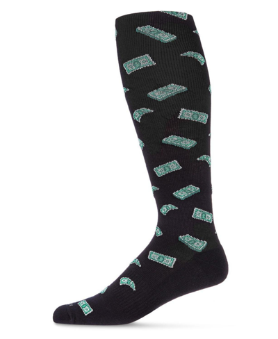Memoi Men's Money Compression Socks In Black