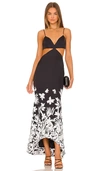Amur Adalia Floral Cutout High-low Maxi Dress In Black