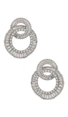 Shashi Statement Earrings In Metallic Silver