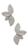 Shashi Pavé Cubic Zirconia Flower Stud Earrings In Metallic Silver