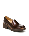Naturalizer Cabaret Lug Sole Loafers Women's Shoes In Cinnamon Faux Patent