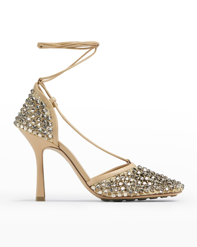 Bottega Veneta Sparkle Stretch High-heel Sandals In White