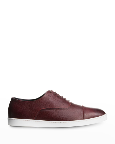 Allen Edmonds Men's Park Leather Trainers In Burgundy