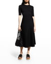 Gabriela Hearst Seymore Flared-hem Wool-blend Maxi Dress In Black