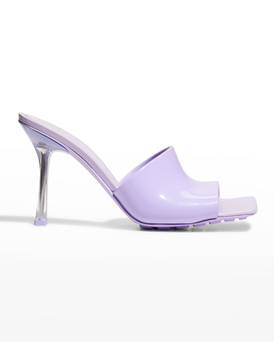 Bottega Veneta Rubber Stiletto Mule Sandals In Wisteria