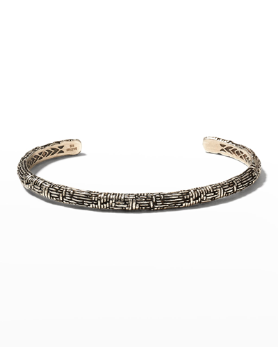 John Varvatos Men's Artisan Woven Texture Cuff Bracelet In Silver