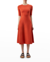 Gabriela Hearst Seymore Cashmere Rib Midi Dress In Spice