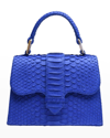 Adriana Castro La Marguerite Mini Python Top-handle Bag In Caribbean Blue
