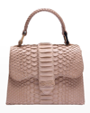 Adriana Castro La Marguerite Mini Python Top-handle Bag In Arenosa