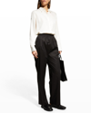 THE ROW MERCEDES STRAIGHT-LEG COTTON VOILE PULL-ON PANTS