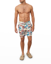 Rails Men's Kian Shadow Palms Wide-leg Swim Shorts In Life's A Beach Su