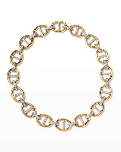 Leo Pizzo Yellow Gold And White Gold Diamond Chain Necklace
