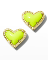 Kendra Scott Ari Heart Stud Earrings In Neon Yellow