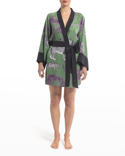 Niluu Lennon Animal-print Kimono Robe