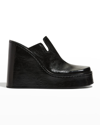 Miista Kiho Leather Platform Mules In Black