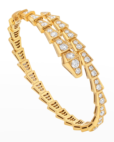 Bvlgari Women's Serpenti Viper 18k Yellow Gold & Diamond Wrap Bangle Bracelet