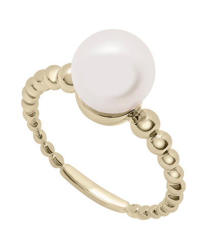 Macy's Cultured Freshwater Pearl (8mm) Fashion Ring In 14k Yellow Gold
