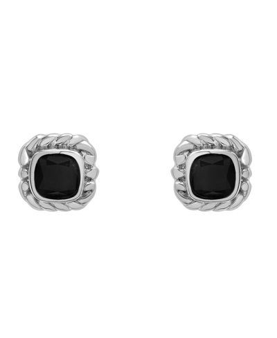 Macy's Women's Bezel Earrings In Onyx