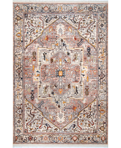 Nuloom Mystic Ehtel Medallion Fringe 5' X 7'9" Area Rug In Light Brown