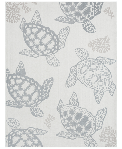 Global Rug Designs Aquatic Sea Turtle 10294 5'2" X 7'2" Area Rug In Cream