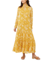 A Pea In The Pod Floral Crinkle Chiffon Maxi Maternity Dress In Yellow Floral