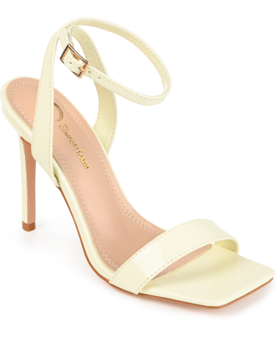 Journee Collection Women's Dorian Stiletto Square Toe Sandals In Off White