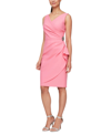 Alex Evenings Compression Embellished Ruched Sheath Dress In Guava