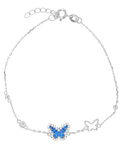Macy's Mini Butterfly Anklet In Sterling Silver