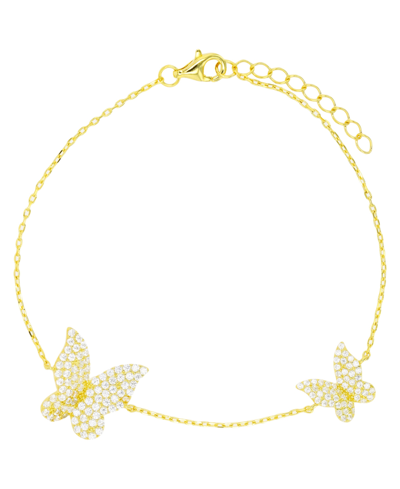 Macy's Butterfly Anklet In 14k Gold Plated Or Sterling Silver In Gold Over Sterling Silver