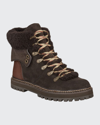 See By Chloé Eileen Lace-up Shearling-lined Ankle Boots In Charcoal