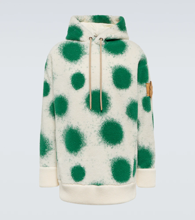 Moncler Genius Moncler X Jw Anderson Graphic-print Brand-badge Faux-fur Hoody In Open White