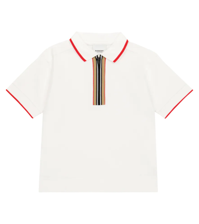 Burberry Kids Icon Stripe Polo Shirt (3-14 Years) In White