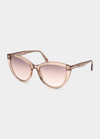 Tom Ford Isabella Plastic Cat-eye Sunglasses In 45g Brown