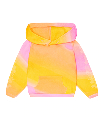 Erl Kids' Raglan Gradient-print Cotton-blend Hoody 6-12 Years In Yellow Gradient