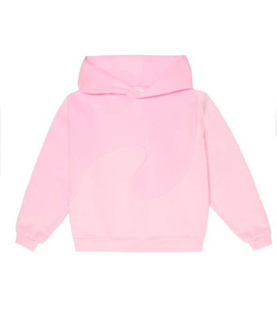 Erl Kids' Seam-detail Cotton-blend Hoodie In Pink Purple 1