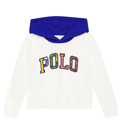 Polo Ralph Lauren Kids' Embroidered Cotton Sweater In Deckwash White