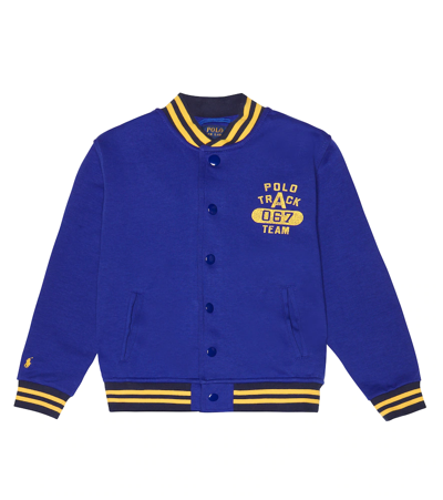 Polo Ralph Lauren Kids' Boys Blue Logo Varsity Jacket In Heritage Royal Multi